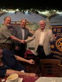 Harvey Hinson receives Level 5 Paul Harris pin.